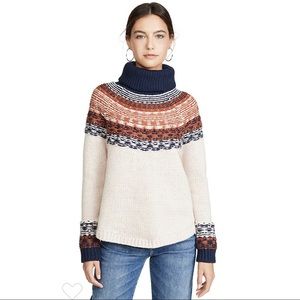 Madewell Brookdale Fair Isle Turtleneck Sweater XL